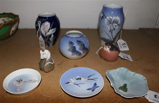 Eight items of Copenhagen, including a robin and a mouse